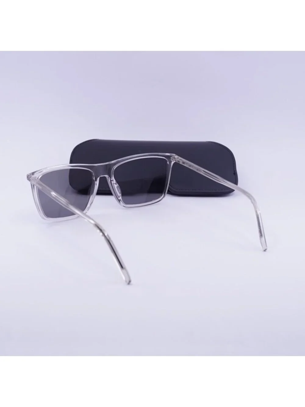 Saint Laurent SL668 003 Men Sunglasses Beige Rectangle Frame, Silver Lenses
